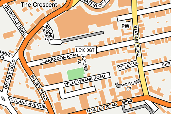 LE10 0GT map - OS OpenMap – Local (Ordnance Survey)