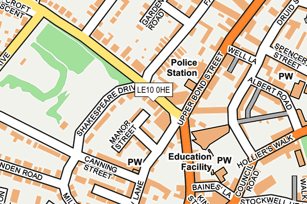 LE10 0HE map - OS OpenMap – Local (Ordnance Survey)