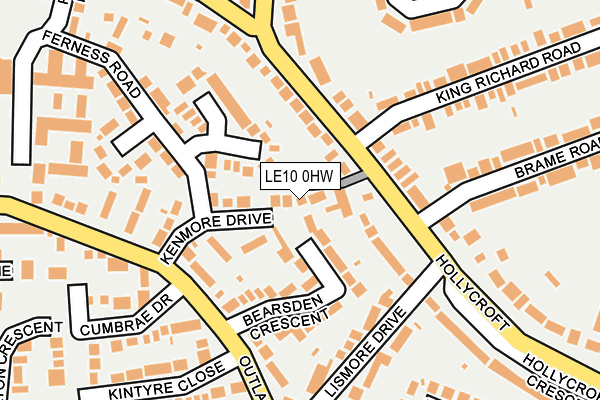 LE10 0HW map - OS OpenMap – Local (Ordnance Survey)