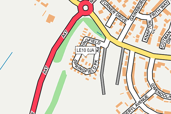 LE10 0JA map - OS OpenMap – Local (Ordnance Survey)