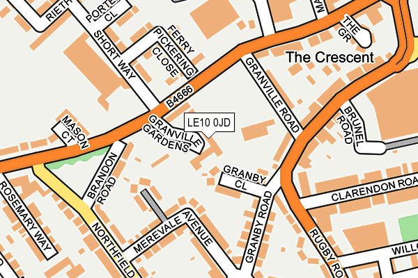 LE10 0JD map - OS OpenMap – Local (Ordnance Survey)