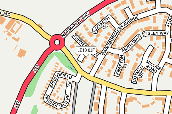 LE10 0JF map - OS OpenMap – Local (Ordnance Survey)