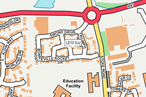 LE10 0JJ map - OS OpenMap – Local (Ordnance Survey)