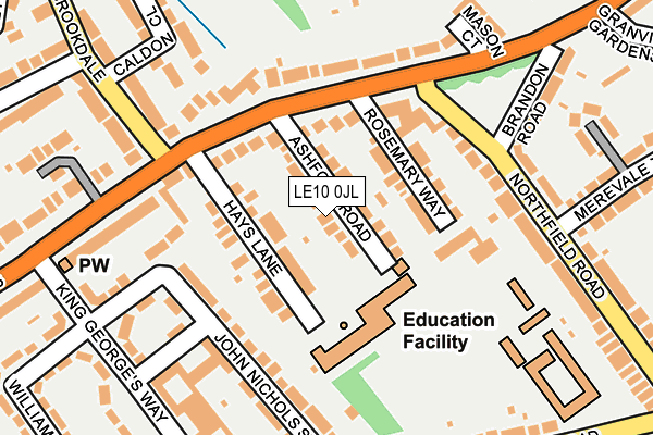 LE10 0JL map - OS OpenMap – Local (Ordnance Survey)