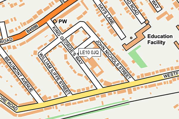 LE10 0JQ map - OS OpenMap – Local (Ordnance Survey)