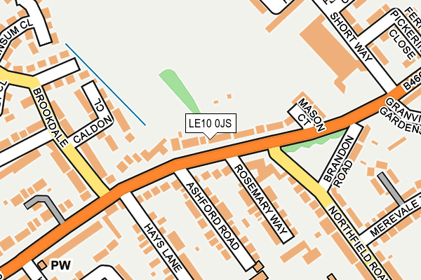 LE10 0JS map - OS OpenMap – Local (Ordnance Survey)