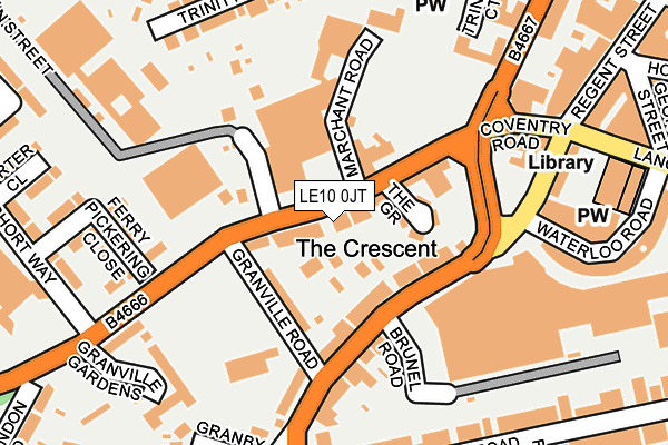 LE10 0JT map - OS OpenMap – Local (Ordnance Survey)