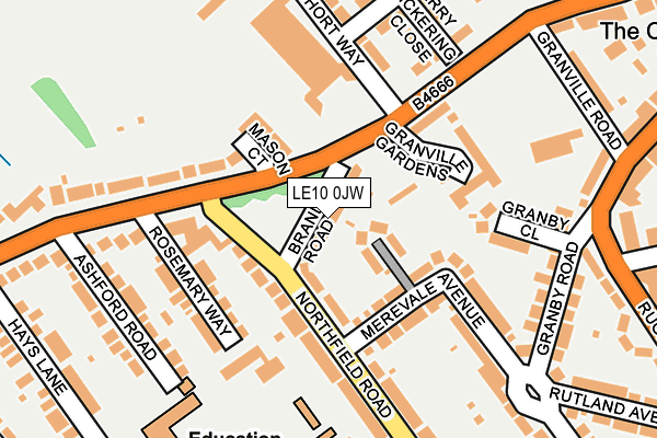 LE10 0JW map - OS OpenMap – Local (Ordnance Survey)