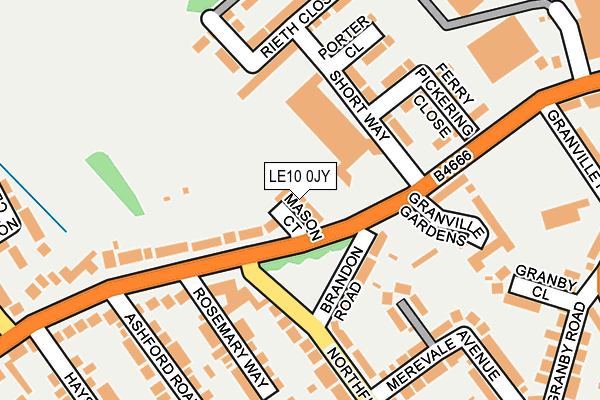 LE10 0JY map - OS OpenMap – Local (Ordnance Survey)