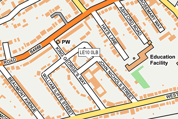 LE10 0LB map - OS OpenMap – Local (Ordnance Survey)