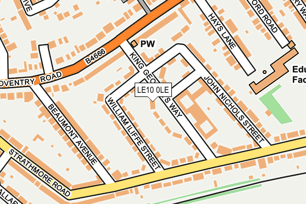 LE10 0LE map - OS OpenMap – Local (Ordnance Survey)