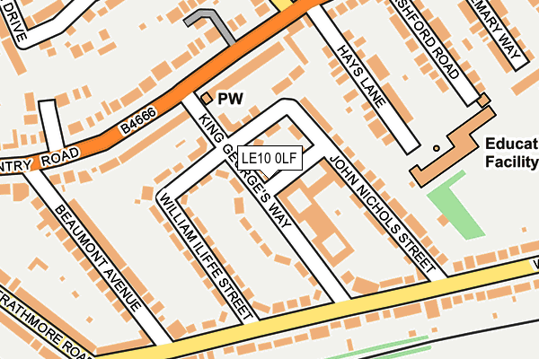 LE10 0LF map - OS OpenMap – Local (Ordnance Survey)