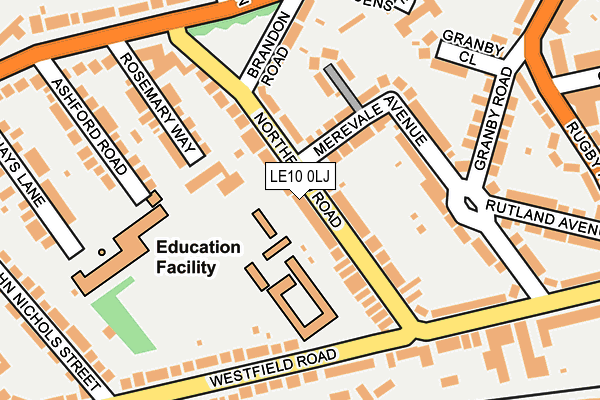 LE10 0LJ map - OS OpenMap – Local (Ordnance Survey)