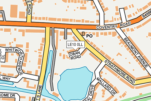 LE10 0LL map - OS OpenMap – Local (Ordnance Survey)