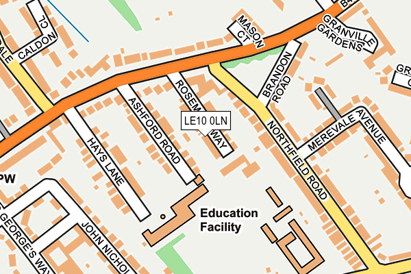 LE10 0LN map - OS OpenMap – Local (Ordnance Survey)
