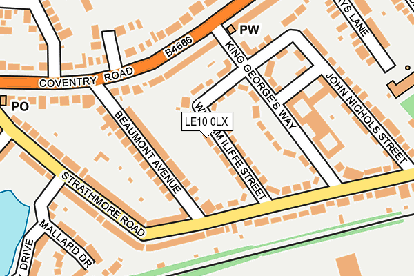 LE10 0LX map - OS OpenMap – Local (Ordnance Survey)