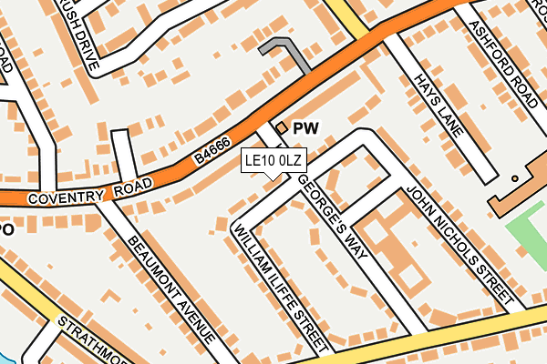 LE10 0LZ map - OS OpenMap – Local (Ordnance Survey)