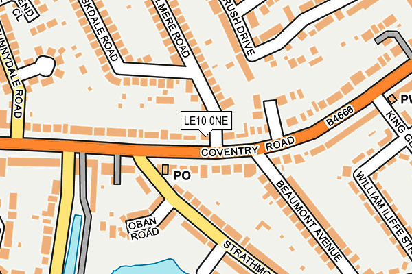 LE10 0NE map - OS OpenMap – Local (Ordnance Survey)