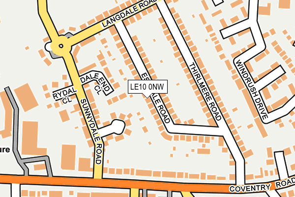 LE10 0NW map - OS OpenMap – Local (Ordnance Survey)