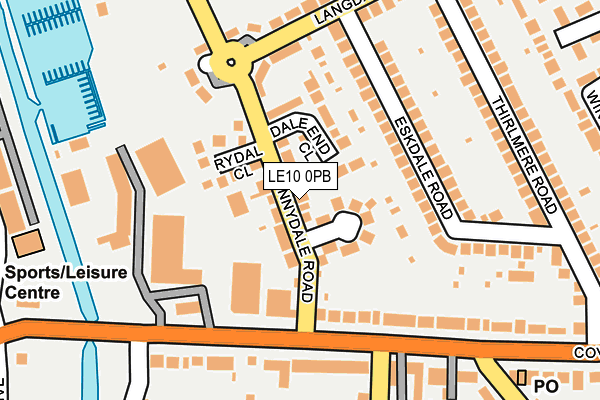 LE10 0PB map - OS OpenMap – Local (Ordnance Survey)