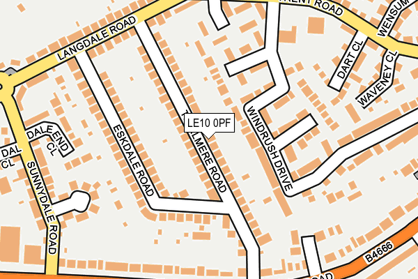 LE10 0PF map - OS OpenMap – Local (Ordnance Survey)