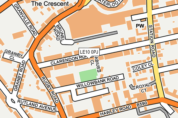 LE10 0PJ map - OS OpenMap – Local (Ordnance Survey)