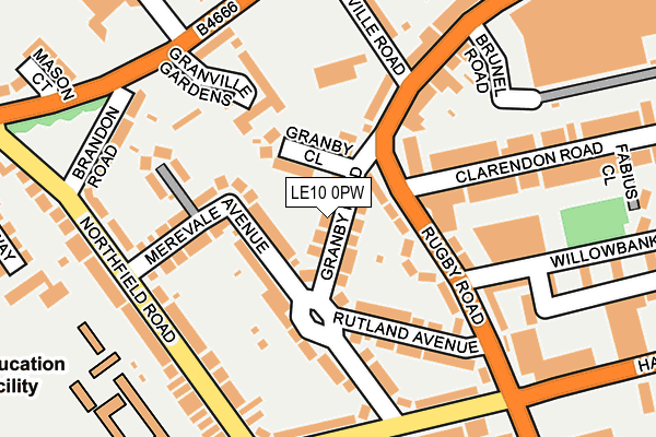 LE10 0PW map - OS OpenMap – Local (Ordnance Survey)