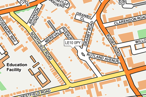 LE10 0PY map - OS OpenMap – Local (Ordnance Survey)