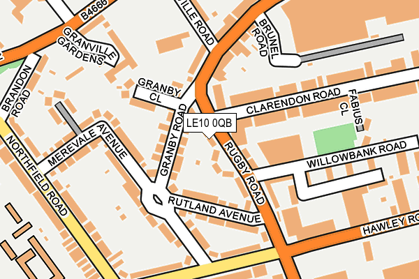 LE10 0QB map - OS OpenMap – Local (Ordnance Survey)