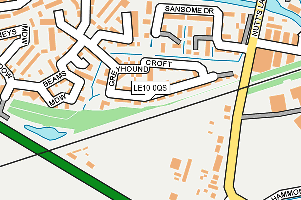 LE10 0QS map - OS OpenMap – Local (Ordnance Survey)