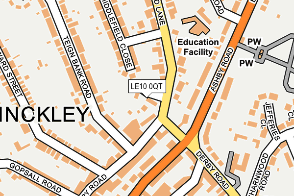 LE10 0QT map - OS OpenMap – Local (Ordnance Survey)