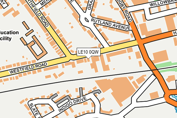 LE10 0QW map - OS OpenMap – Local (Ordnance Survey)