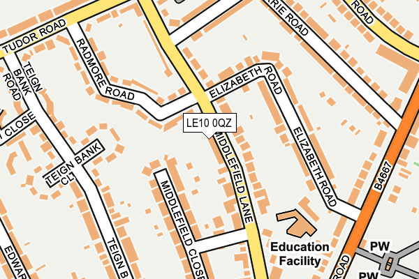 LE10 0QZ map - OS OpenMap – Local (Ordnance Survey)