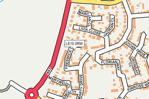 LE10 0RW map - OS OpenMap – Local (Ordnance Survey)