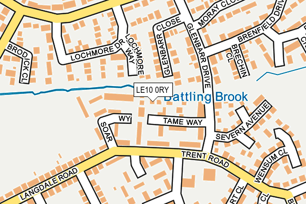 LE10 0RY map - OS OpenMap – Local (Ordnance Survey)