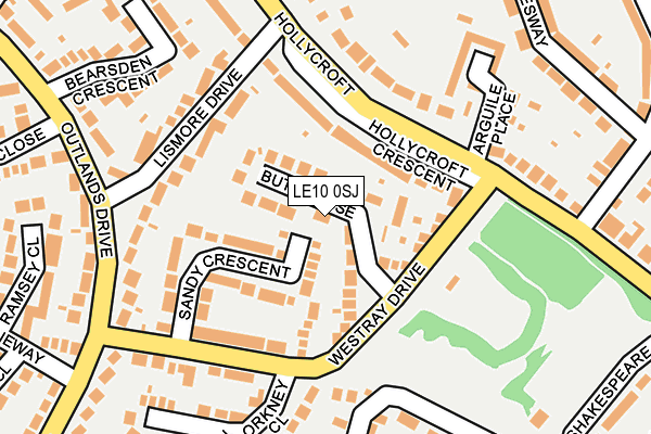 LE10 0SJ map - OS OpenMap – Local (Ordnance Survey)