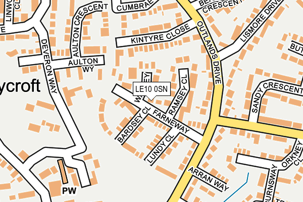 LE10 0SN map - OS OpenMap – Local (Ordnance Survey)