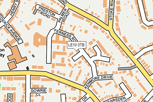 LE10 0TB map - OS OpenMap – Local (Ordnance Survey)