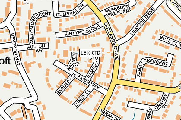 LE10 0TD map - OS OpenMap – Local (Ordnance Survey)