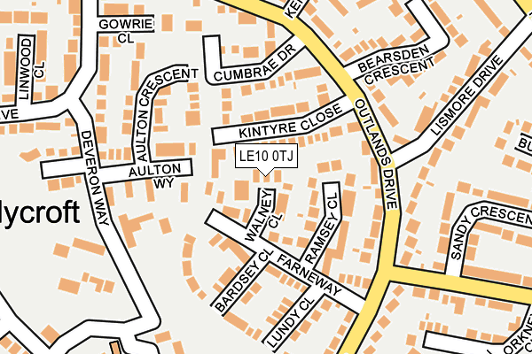 LE10 0TJ map - OS OpenMap – Local (Ordnance Survey)