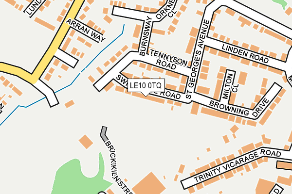 LE10 0TQ map - OS OpenMap – Local (Ordnance Survey)