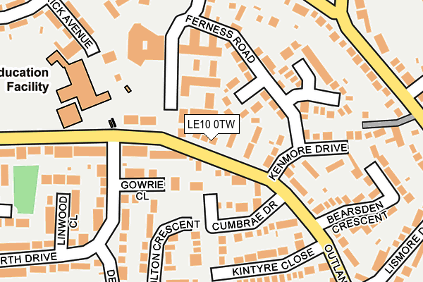 LE10 0TW map - OS OpenMap – Local (Ordnance Survey)