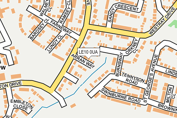 LE10 0UA map - OS OpenMap – Local (Ordnance Survey)