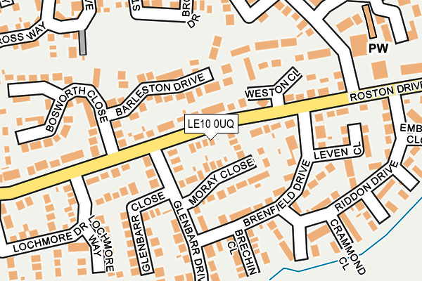 LE10 0UQ map - OS OpenMap – Local (Ordnance Survey)