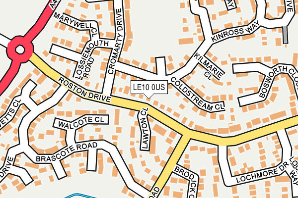 LE10 0US map - OS OpenMap – Local (Ordnance Survey)