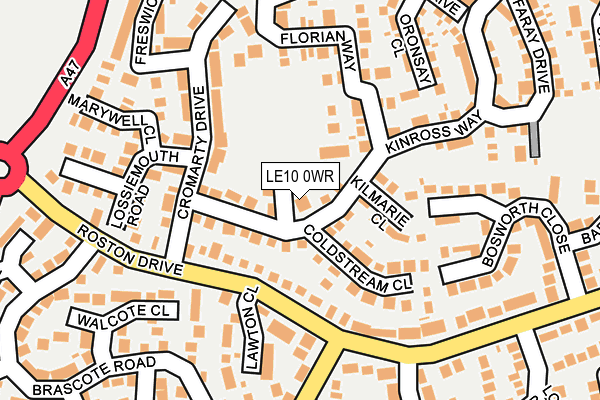LE10 0WR map - OS OpenMap – Local (Ordnance Survey)