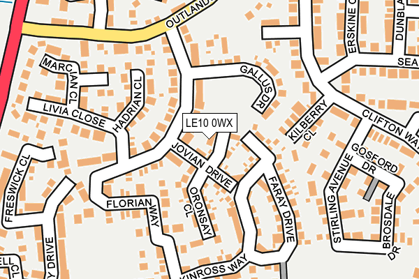 LE10 0WX map - OS OpenMap – Local (Ordnance Survey)