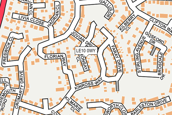 LE10 0WY map - OS OpenMap – Local (Ordnance Survey)