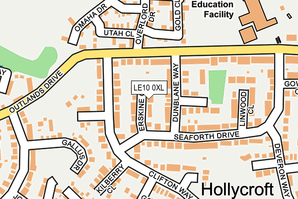 LE10 0XL map - OS OpenMap – Local (Ordnance Survey)