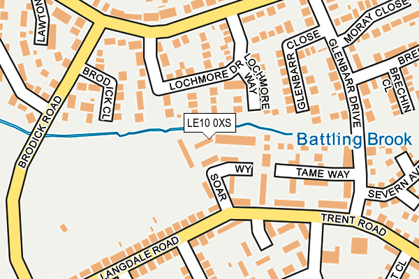 LE10 0XS map - OS OpenMap – Local (Ordnance Survey)